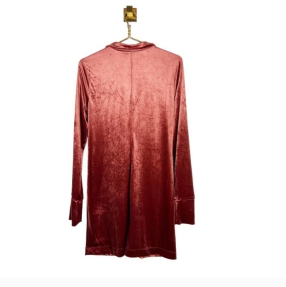 Free People Shayla Burnt Orange Velvet Mini Dress Terracotta Size Small NWT - Picture 11 of 16